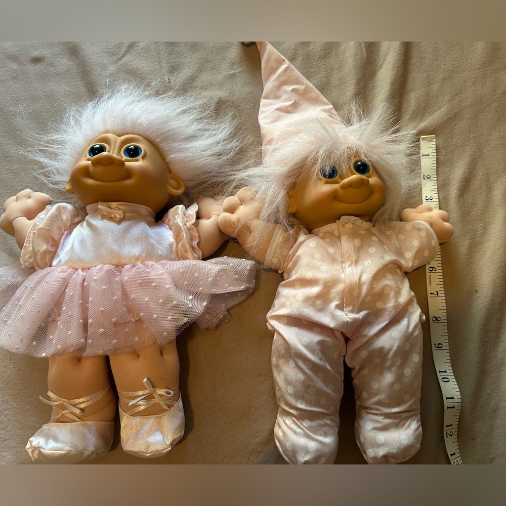 Set of 2 Vintage 1980’s Troll Dolls